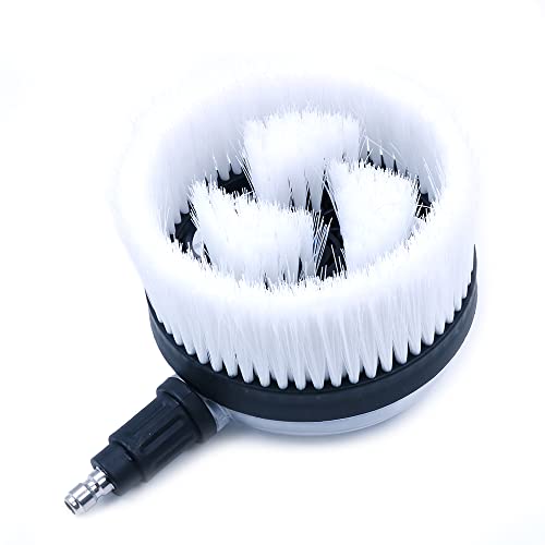 ZONADAH Cepillo de lavado de coche giratorio de 360 grados, cabezal de herramienta de lavado de coches, cepillo ultrasuave para pistola de agua de alta presión, conector rápido 1/4