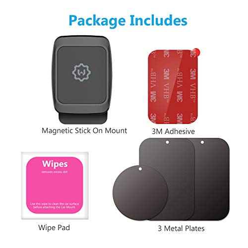 WixGear Magnetic Phone Car Mount, Universal Stick On Dashboard Magnetic Car Mount Holder, for Cell Phones and Mini Tablets with Fast Swift-snap Technology, (Newer Model) by WixGear - Image 4