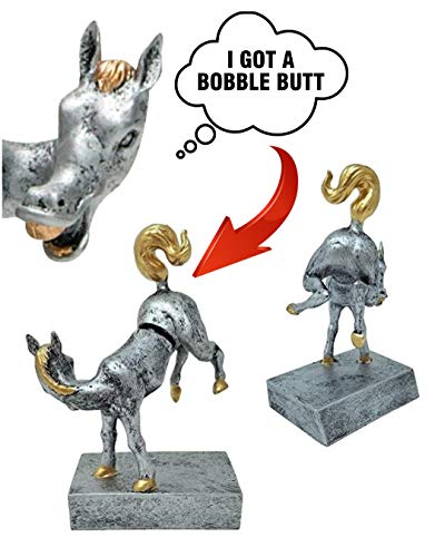 Last Place Trophy for Loser - Bobblehead Horse Butt Award for Last Place Jackass Funny Gift for Co-Worker - 5.5 inch, Silver- Customize it Now with Engraved Personalized Text -Donkey Loser Trophies