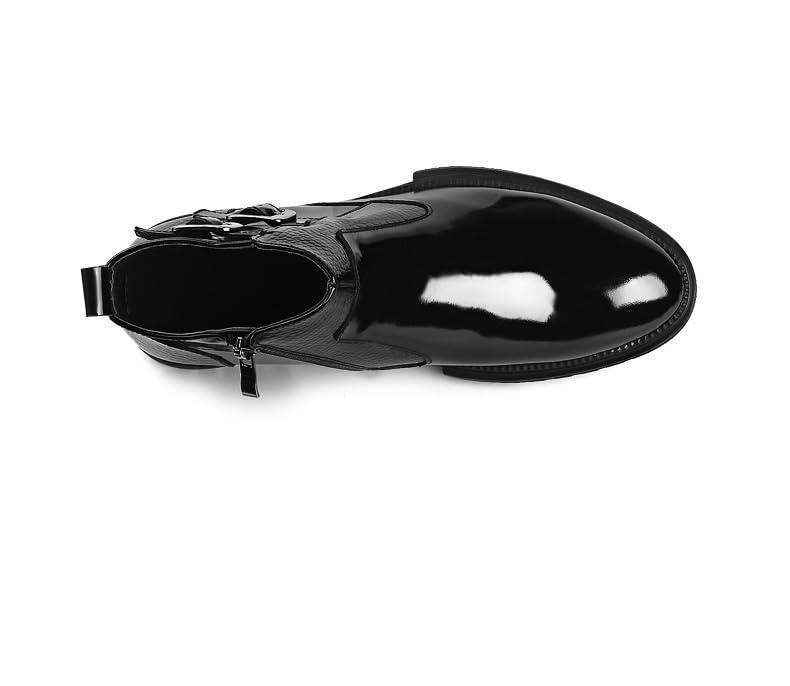 Men's Patent Leather Lace-up Chelsea Boots Fashion Slip-on Classic Business Dress Boots Dress Shoes4