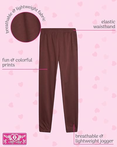 Real Love Girls Sweatpants - 4 Pack Basic Solid Active Soft Fleece Pull On Girls Joggers with Pockets (Sizes: 5-16)2