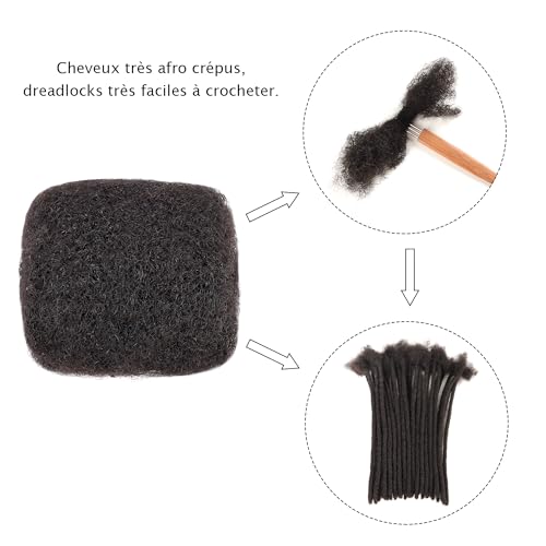 Cheveux afro naturel afro kinky bulk pour extensions de dreadlocks et locks noires - 5