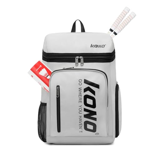 Kono Mochila Padel Hombre Mochila Tenis Mochila Raqueta Tenis con Compartimento para Zapatos Bolsa Padel Bolsa Tenis con Posiciones Individuales para Raquetas Mochila para Bádminton y Baloncestos