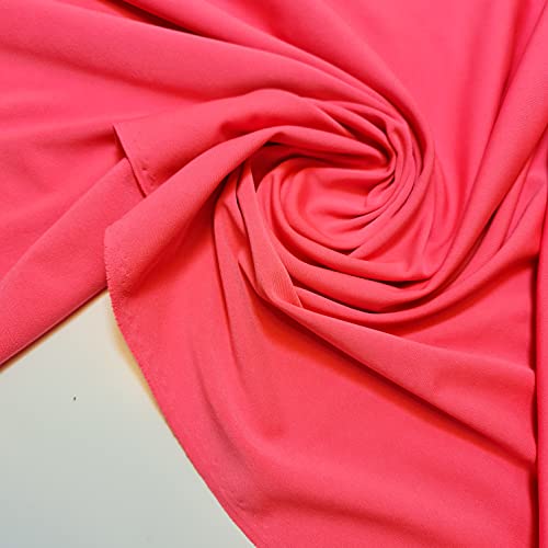 Scuba Crepe transpirable de calidad superior elástica para traje mojado vestido de tela de 140 cm de ancho (precortado 1 metro - rosa neón)