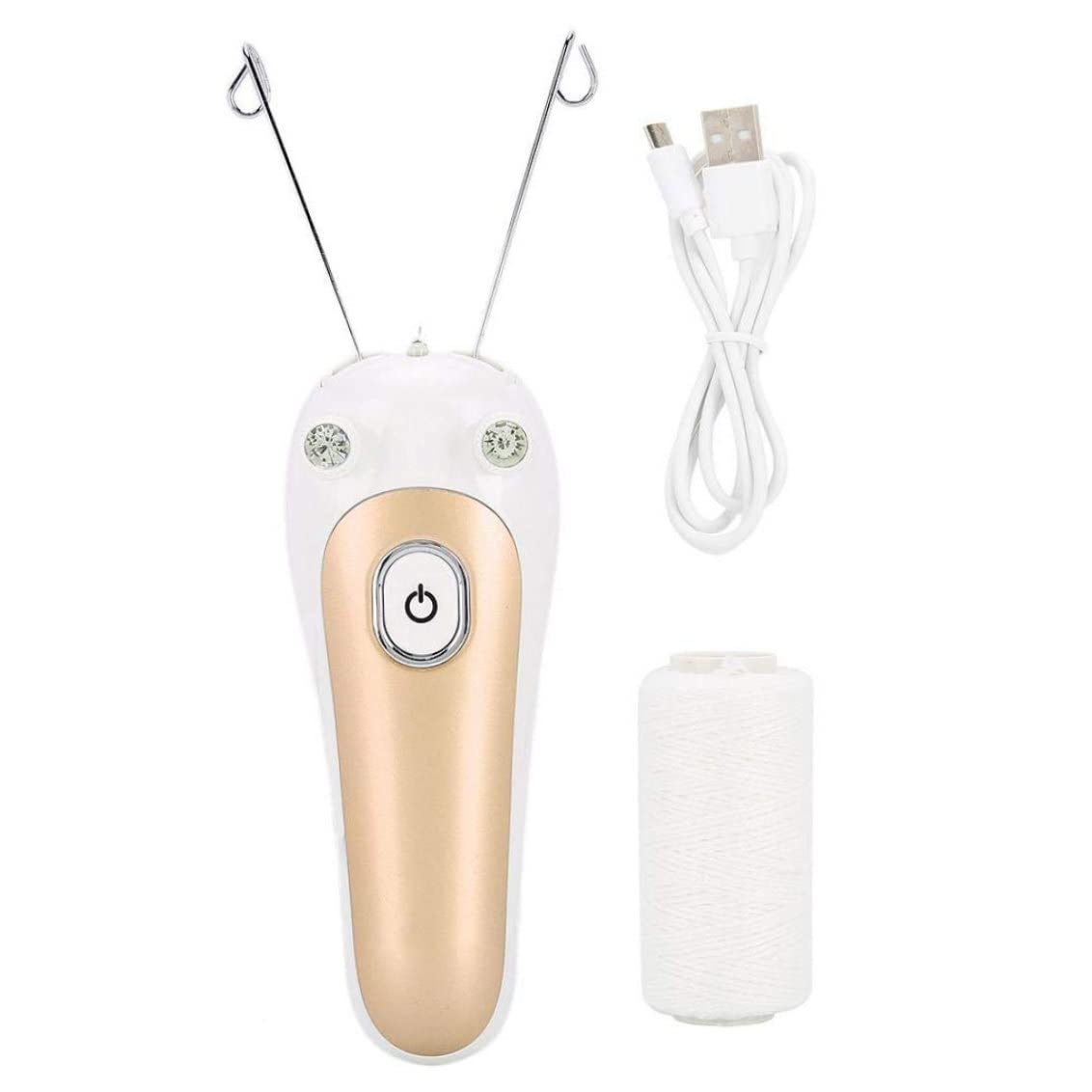 Epilatore elettrico per la rimozione dei peli del corpo con filo di cotone dorato