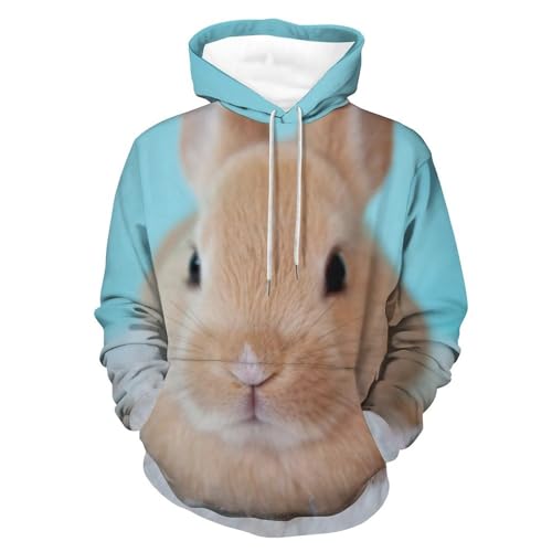 Sweat à capuche lapin UMENG unisexe taille S noir en coton confortable