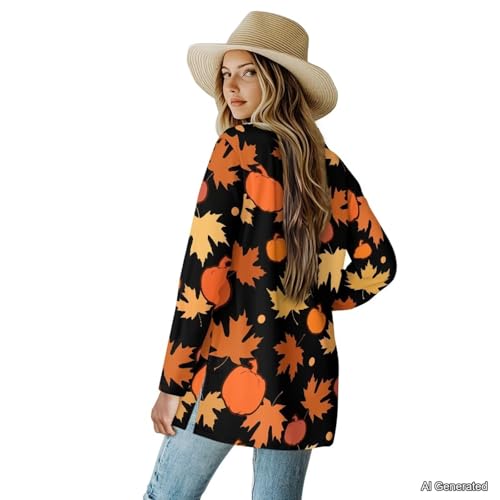 Image of Women's Lightweight Cardigans with Pockets Trendy Long Sleeve Open Front Cardigan Casual Tops Jackets Fall Oufits S-2XL
