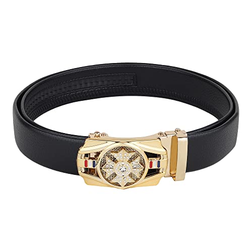 SUNSHOPPING Men’s Black PU Leather Belt Black-01 - Image 5
