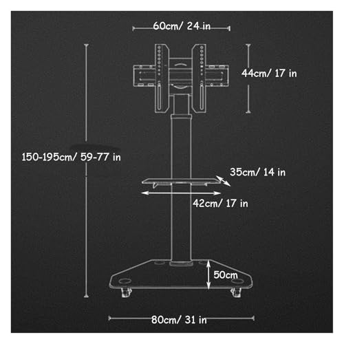 Soporte móvil para TV de 30-80 pulgadas con bandeja de vidrio templado miniatura 2