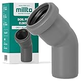 Millto™ Kunststoff Bogen 40x40 mm 45º Rohrbogen Abwasser Installation PP-Bogen Abwassersysteme Abflussrohr Anschluss Kanalisationsrohr Sanitärverbinder Armaturen für Entwässerungssysteme