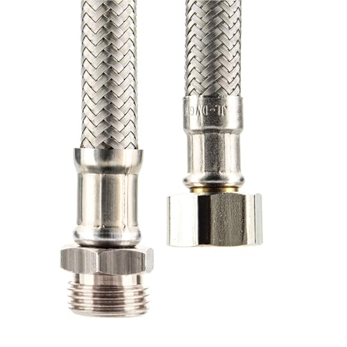 tecuro Sanitär Verbindungsschlauch 3/8 ÜWM x 3/8 AG x 1000 mm, KTW-A- DVGW geprüft, temperaturbeständig von -5°C bis 70°C