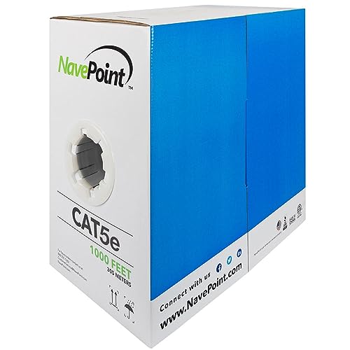 Navepoint Cat5E Ethernet Cable, Utp, Cmr Riser Rated, Yellow, 1000 Ft #TOP23