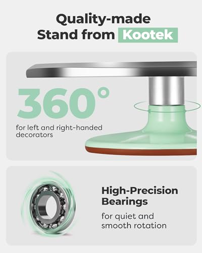 Image of Kootek Aluminium Alloy Revolving Cake Stand 12 Inch Rotating Cake Turntable for Cake, Cupcake Decorating Supplies for Mother's Day