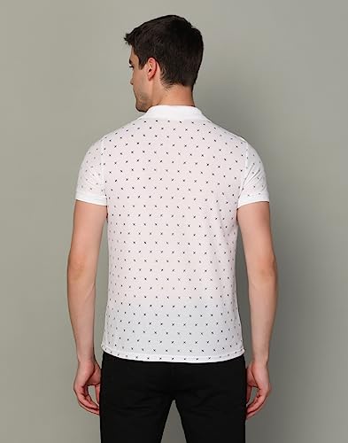 Image of INKKR Men's Printed Polo Neck Half Sleeve Multicolor T-Shirt