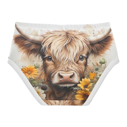 Cute Highland Cow Sunflower Toddler Girls's Underwear 2T 202a54122