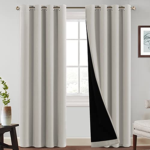 PrinceDeco 100% Blackout Window Curtain Panels Full Light Blocking Curtain