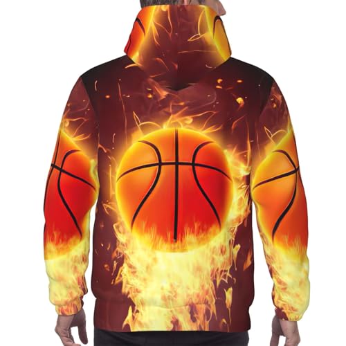 Sweat à capuche homme pull polyester sport imprimé basket-ball décontracté