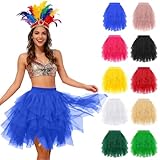 tütü Damen,Damen Tüllrock Kurz Petticoat Tütü Hoher Taillierter Faltenrock Unregelmäßig...