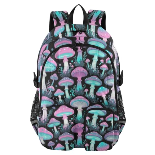 Mochila para portátiles grandes que alivia el dolor de espalda con diseño de hongos únicos