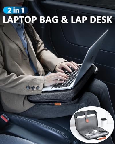Image of Hard Laptop Case 15.6 Inch for HP Dell Lenovo ASUS Acer - 2 in 1 Laptop Sleeve & Lap Desk with Stopper and Book Clip, Shockproof Waterproof 16.2 MackBook Pro Case - Black