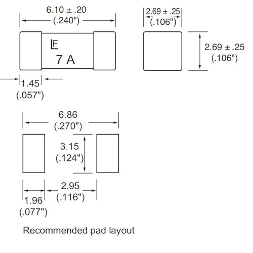 SMT SMD 1808 0451 2410 Sicherung - Schnellwirkende Keramik Oberflächenmontage 2410 Sicherung - 5 Packung (3.15A)