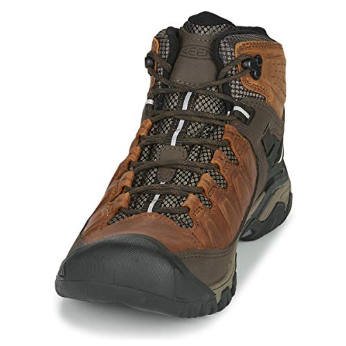 KEEN Bota de caminhada masculina Targhee III de altura média impermeável, Castanho/Mantas, 10.5