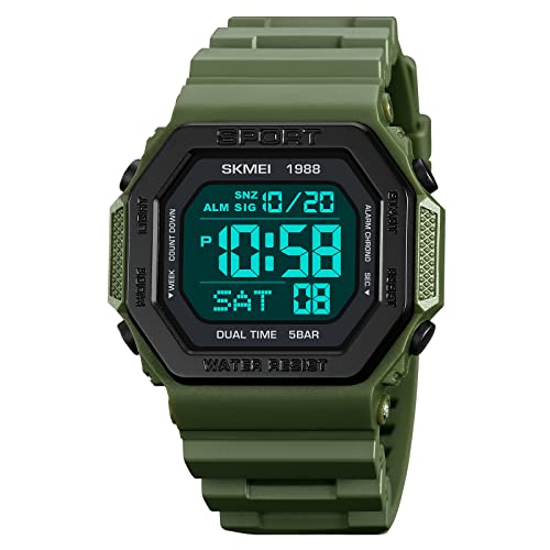 Gosasa Military Sport Unisex Watches Back Light Fashion Men and Women Watch LED Digital Unisex Watch Countdown 5Bar Waterproof Casual Wristwatch Alarm