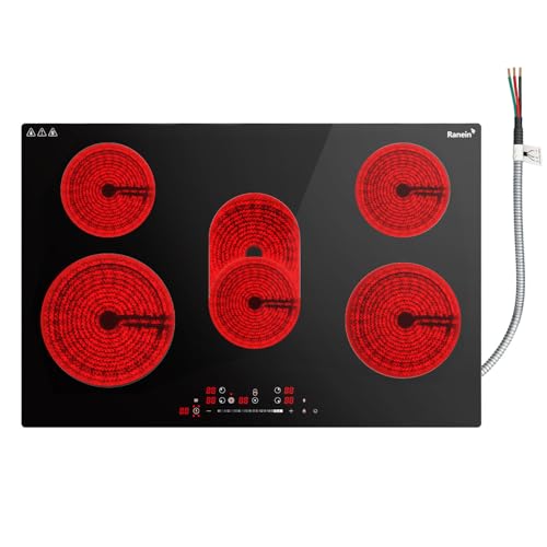 Image of Ranein 30 Inch 5 Burner Electric Cooktop, 8800W, 240V