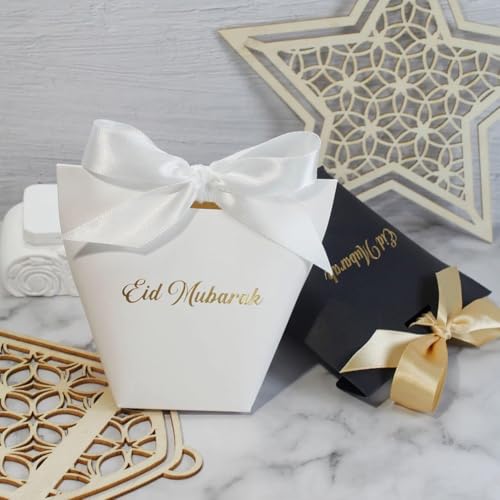 Cajas de regalo para Eid Mubarak: 50 cajitas con cinta para dulces de Ramadán 6