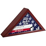 Americanflat Small Folded Flag Display Case - Fits Folded 3x5' Ceremonial Flags (Not for Burial Flag) - Silhouette Collection - Display Box for Wall or Tabletop - Mahogany