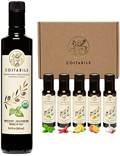 Olive Oil Sampler And Basil Infused Olive Oil From Italy. Fresh Flavor To Experiment With Your Dishes - Costabile #TOP5