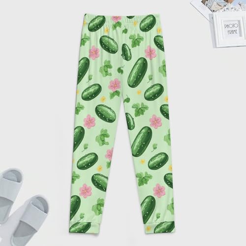 Cucumber Print Men's Pajamas Pants Lightweight Sleep Lounge Pant Pjs Bottoms Casual Sleepwear4