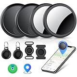 Air Tracker Tags 4 pack electroplated black,2026 Compatible with Apple Find My APP (iOS Only) Replaceable Battery Last 2 Year, IP68 Waterproof, Item Locator for Keys/Luggages/Suitcases