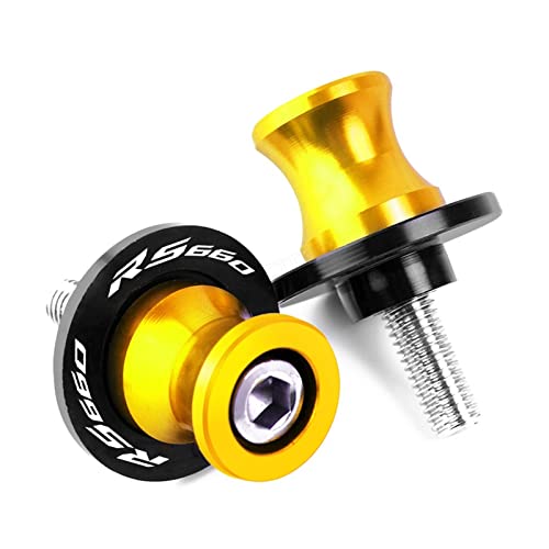 FIRIS para Aprilia para RS660 para RS 660 2020/2021 Motocicleta CNC Aluminio 6MM Basculante Carretes Slider Soporte Tornillos protección contra choques (Color : Oro)