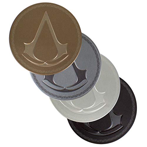 Paladone Assassin's Creed Metal Coasters, Set of 4 with Cork Backing