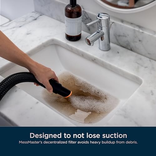 Shark MessMaster Portable Wet Dry Vacuum, 1 Gallon Capacity, True Grip Accessory Suite, Corded, Perfect for Pets & Cars, Ultra-Powerful Suction for Tough Wet & Dry Messes, Burgundy, UV105