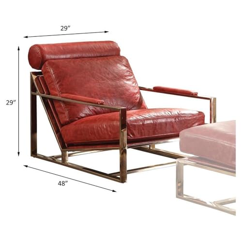 Sillón Plegable Piel Rojo miniatura 3
