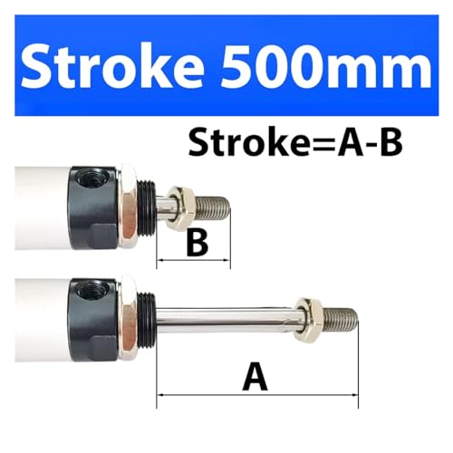 Cylindre pneumatique MAL 16mm résistant pour automatisation à course 500mm