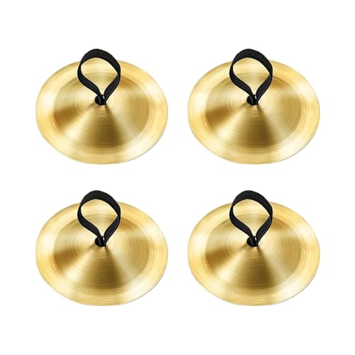 Lot de 4 cymbales à doigts de 5,3 cm en laiton pour danse