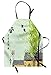 ABAKUHAUS Asiatico Grembiule, Paesaggio con piastrella Tetto, Comodo per la Cucina Unisex con Collo Regolabile per Cucinare Cuocere Arrostire e Giardinaggio, Verde Pallido e Multicolore