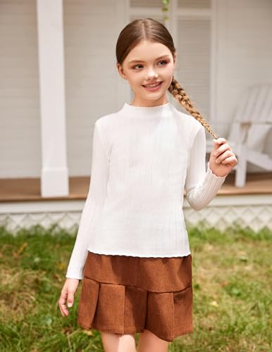 Image of Arshiner Girls Half Turtleneck Long Sleeve Knit Slim Sweater Pullover Tops