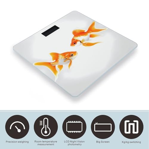 Báscula digital Cute Goldfish vidrio templado LCD miniatura 3