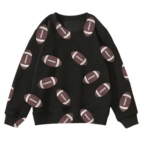 Unisex Kids Tie Dye Sweatshirt Autumn Winter Boys And Girls Rugby Printed Casual Hoodie Long Sleeve (Black, 3-4 Years)