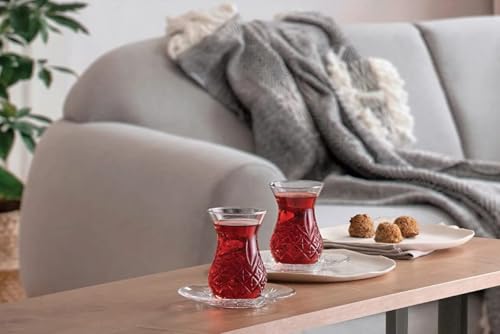 Set Cay Bardagi en verre ciselé Pasabahçe Timeless de qualité