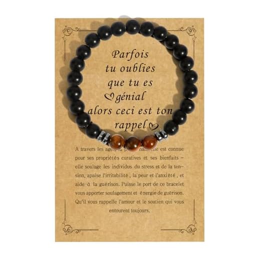 Bracelet Pierre Naturelle 8mm Bracelets Pour Homme Idee Cadeau Noel Homme Cadeau Anniversaire Homme Cadeau Pour Homme Cadeau Ado Cadeau Pour Papa Grand Pere Mari Copain Couple Cadeau de Noel Homme