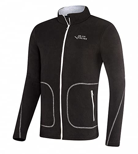Chaqueta de forro polar Black Crevice contra el frío con bolsillos y cuello alto