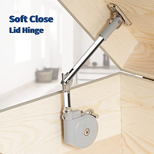 RUYUFE Lid Stay 105 Degree Open with Soft Close, Lid Support for Toy Box and Upward Top-Opening Flap Doors, Easy to Install - Image 4