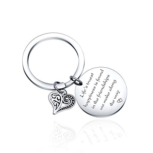 Keytells KEYRINGS/KEYCHAINS Best Friend Gift For Girls Jewelry Long Distance Friendship Gifts Friend Inspirational Keychain Friend Graduation Keychain Bestie Gifts cover
