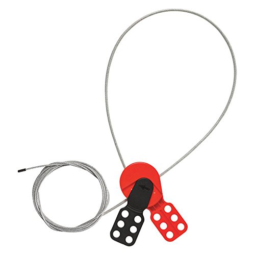 Zing Green Products 7291 Cable Lockout Hasp with 9' Cable, Red/Black