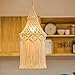 NADEnVIE Bohemian Macrame Lamp Shade Natural Handmade Cotton Rope Unique Design Modern Home Decor for Living Room, Nursery, Office White Lampshade Boho Decoration